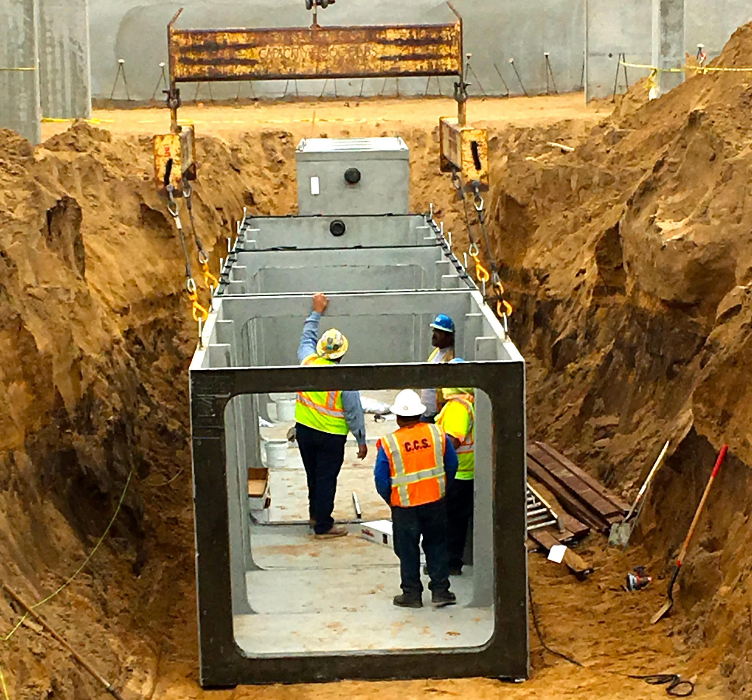 Storage tank for water recycling systems in California